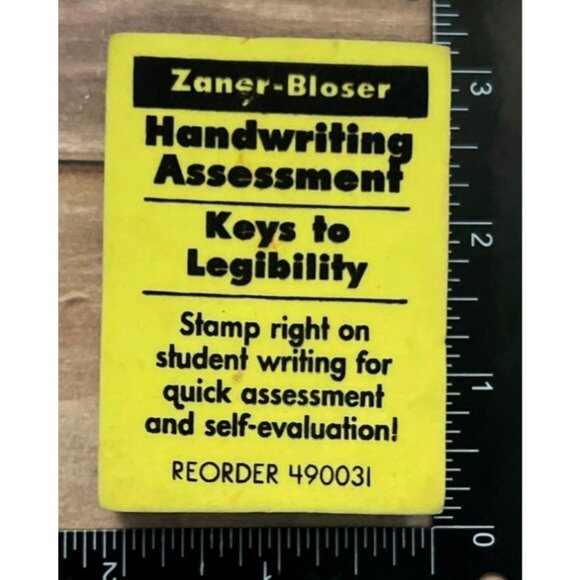 Zaner-Bloser Handwriting Assessment Rubber Stamp For Keys To Legibility 490031 - Picture 1 of 2